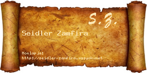 Seidler Zamfira névjegykártya